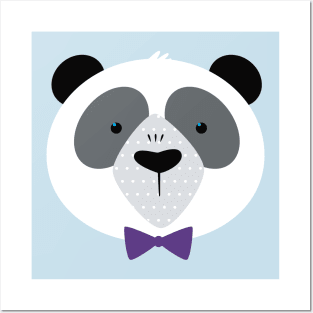 Panda with a bow tie Posters and Art